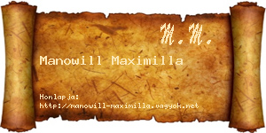 Manowill Maximilla névjegykártya